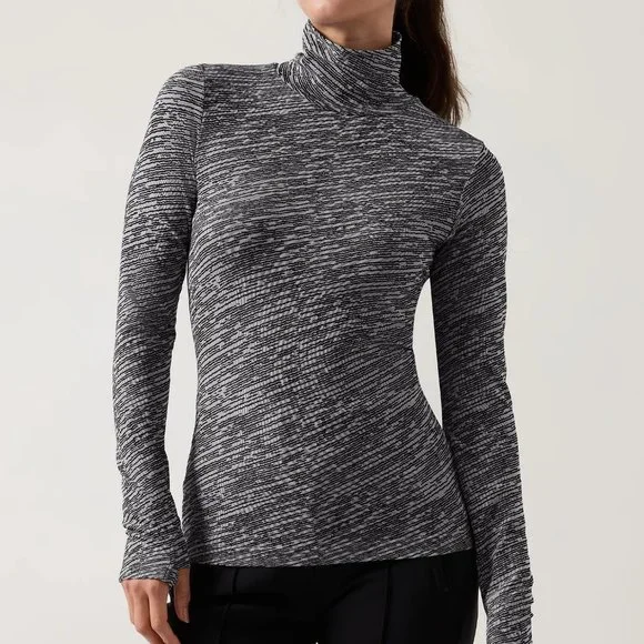 Athleta Flurry Seamless Turtleneck size XXS Wren Black - Picture 1 of 4